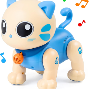 اسباب بازی ربات گربه موزیکال کنترلی آبی Robot Cat Toy for Kids, Remote Control Kitty Toys_اسباب بازی ربات